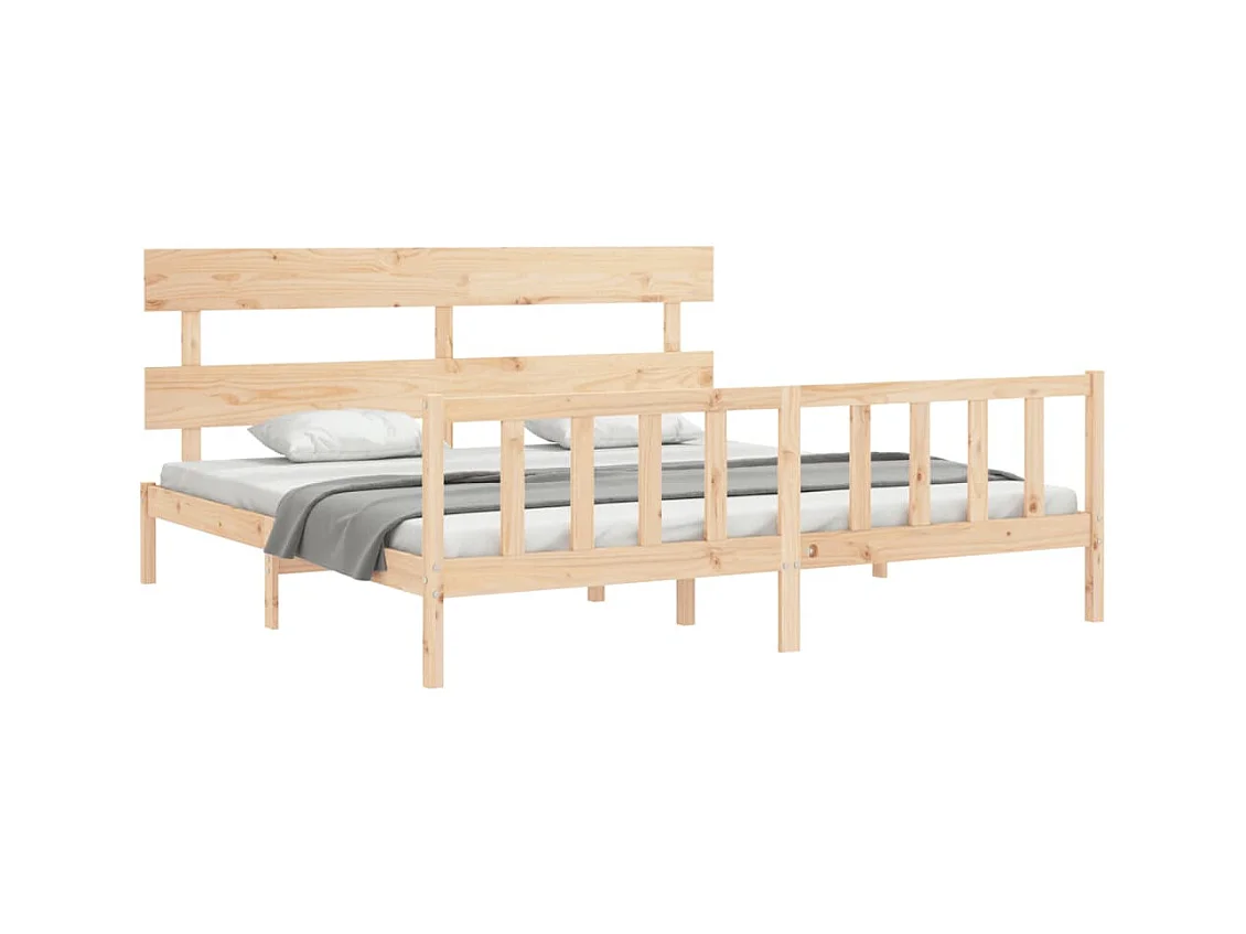 Estructura de cama sin colchón 200x200 cm madera maciza de pino