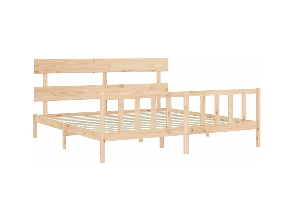 Estructura de cama sin colchón 200x200 cm madera maciza de pino