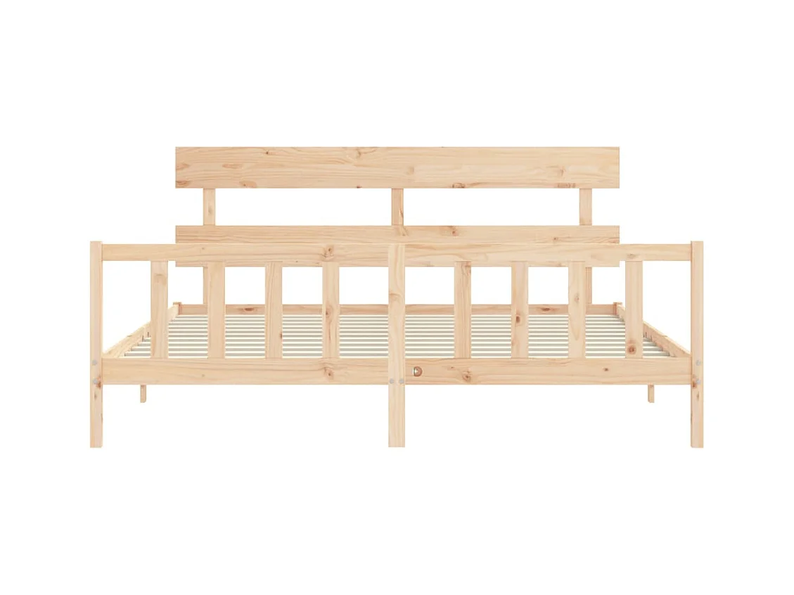Estructura de cama sin colchón 200x200 cm madera maciza de pino