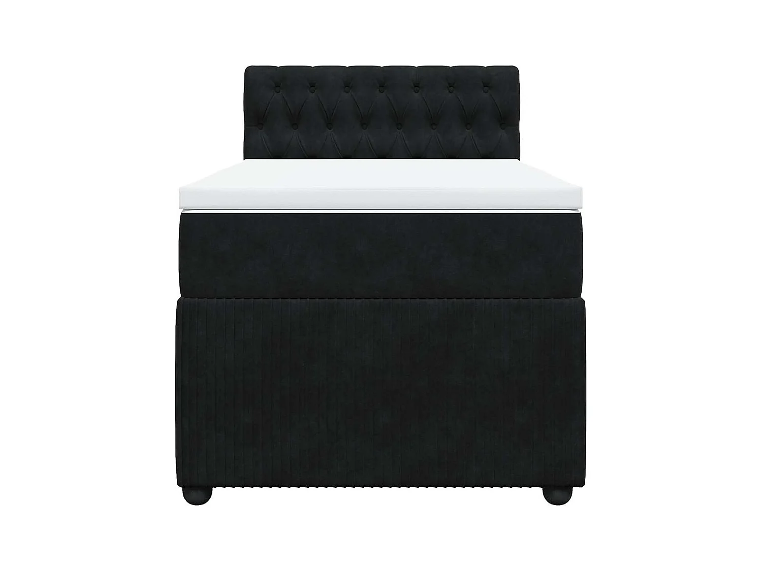 Lattenbodem met matras Zwart 100x200 cm Fluweel