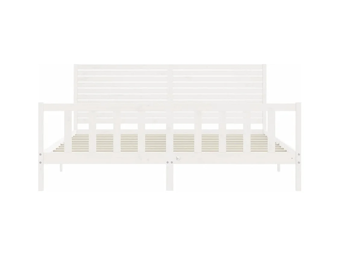 Cadre de lit sans matelas blanc 200x200 cm bois massif de pin