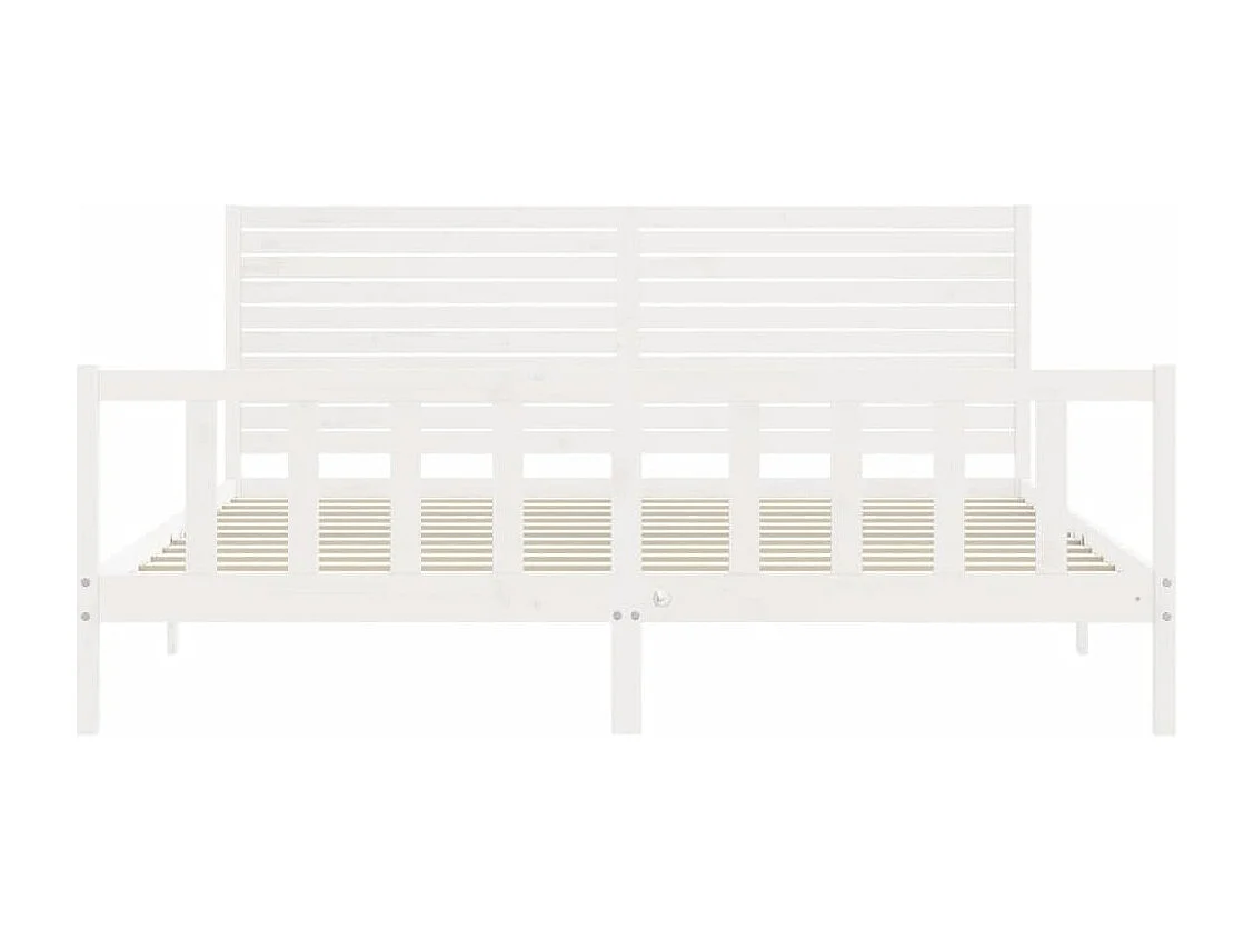 Struttura letto senza materasso bianco 200x200 cm in legno massello di pino