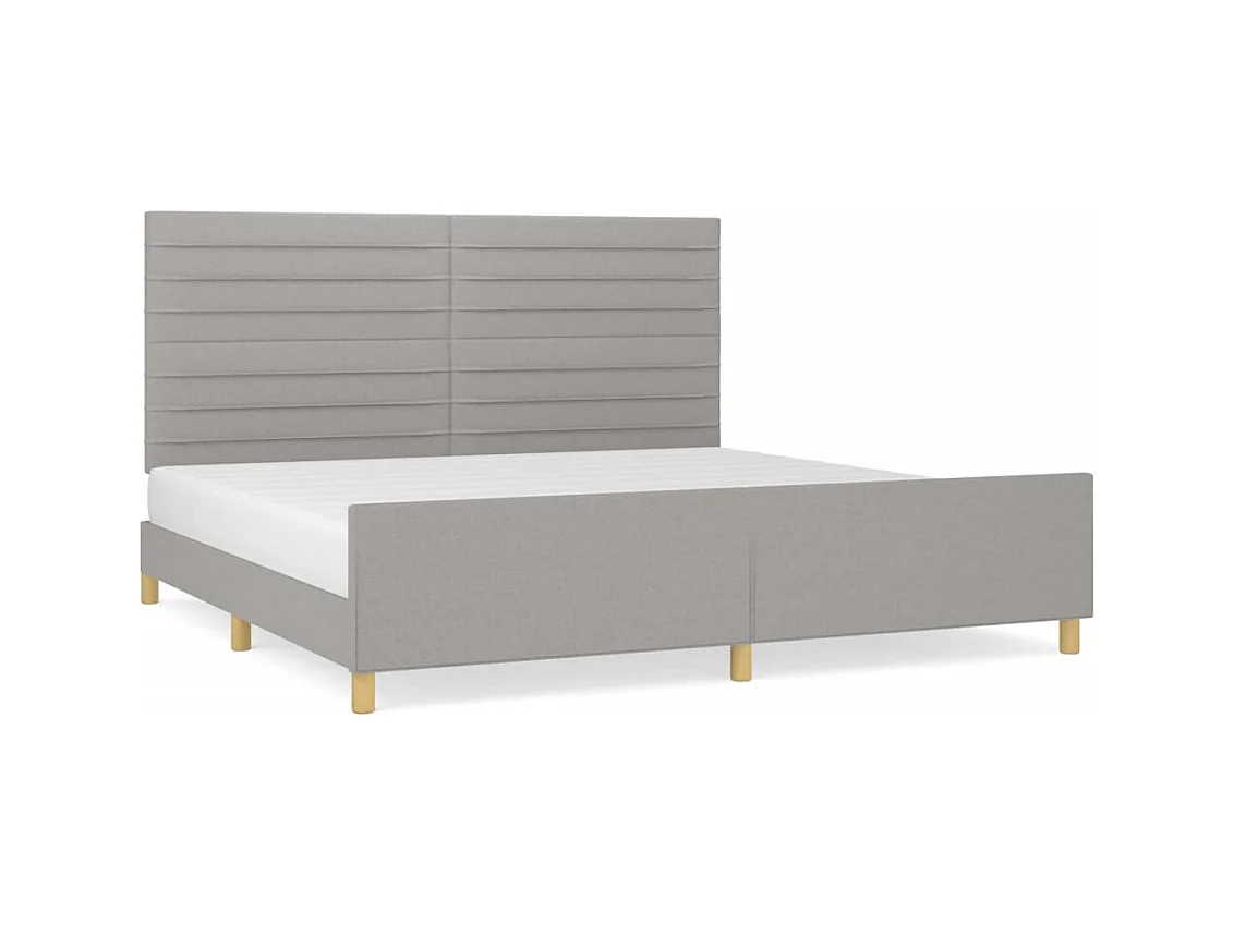 Struttura letto senza materasso tessuto grigio chiaro 200x200 cm