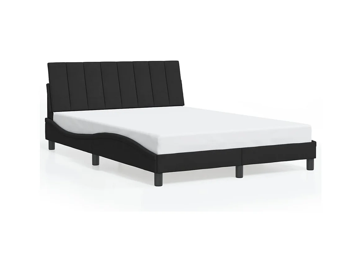 Cadre de lit avec LED sans matelas noir 140x190 cm velours