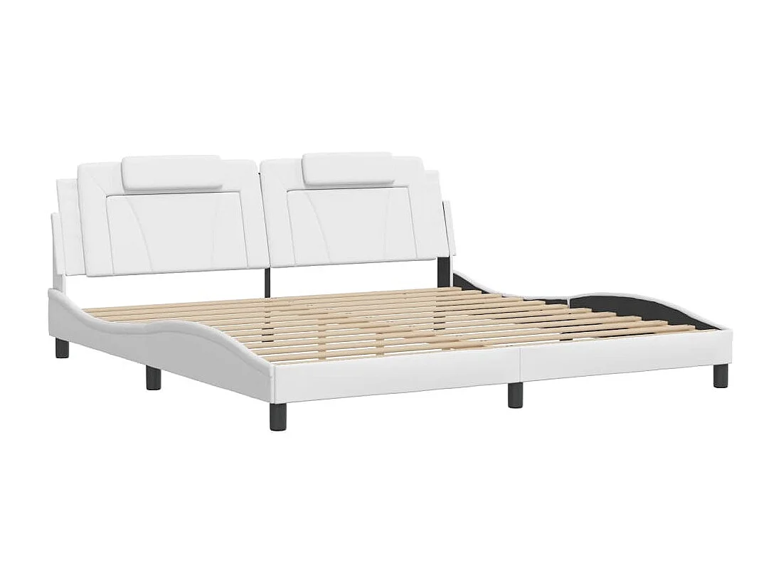 Cadre de lit avec LED sans matelas blanc 200x200 cm