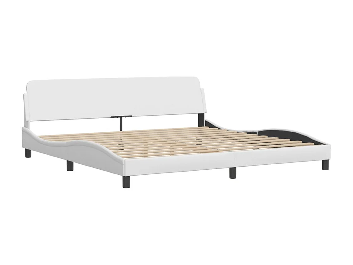 Cadre de lit avec LED sans matelas blanc 200x200 cm