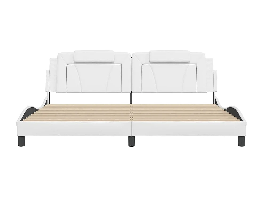 Cadre de lit avec LED sans matelas blanc 200x200 cm