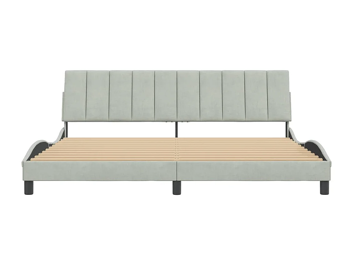 Struttura letto senza materasso grigio chiaro 200x200 cm velluto