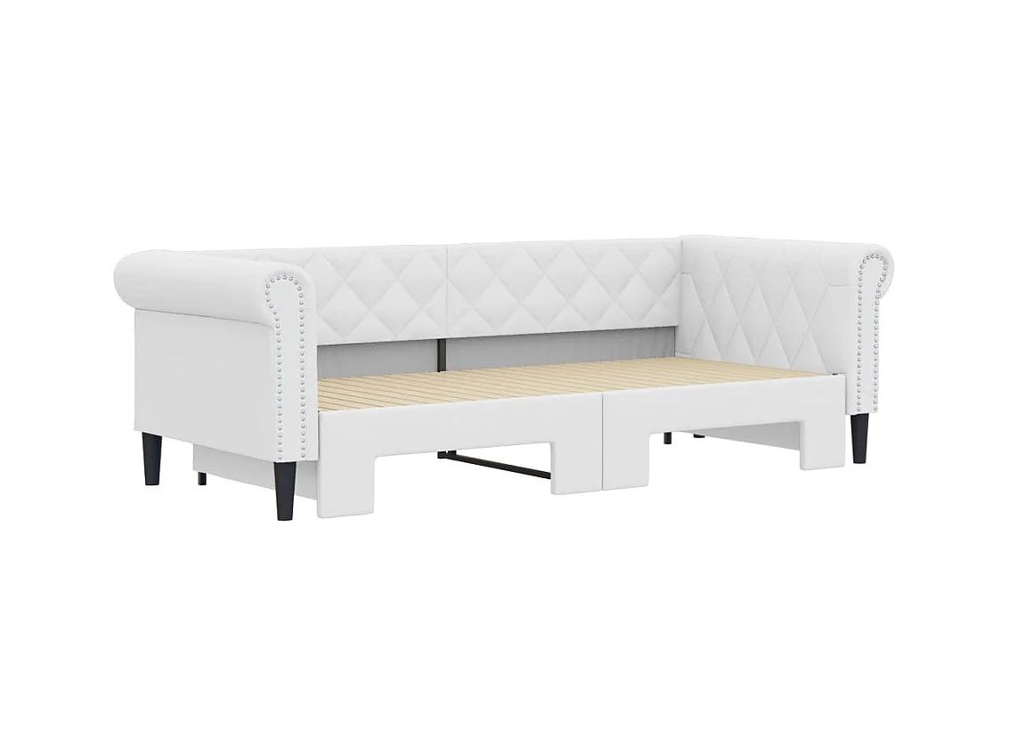 Dagbed met onderschuifbed zonder matras wit 90x200 cm