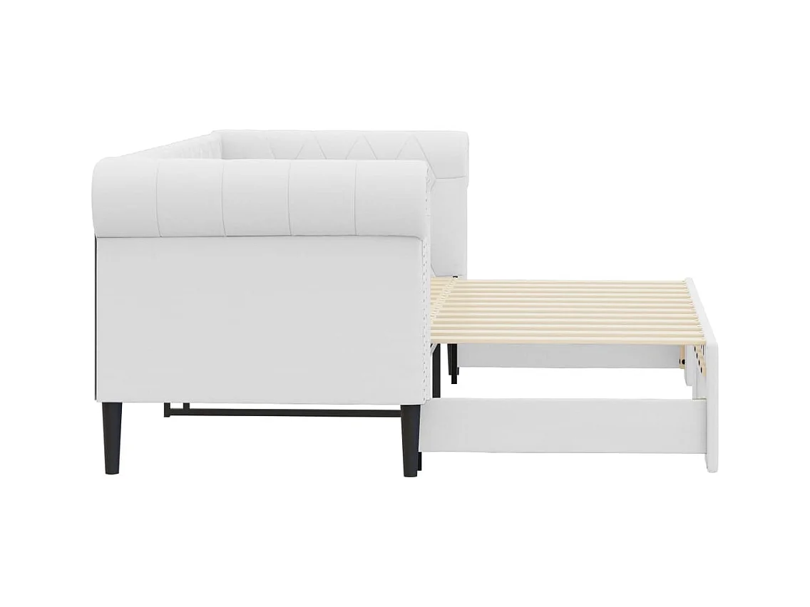 Dagbed met onderschuifbed zonder matras wit 90x200 cm