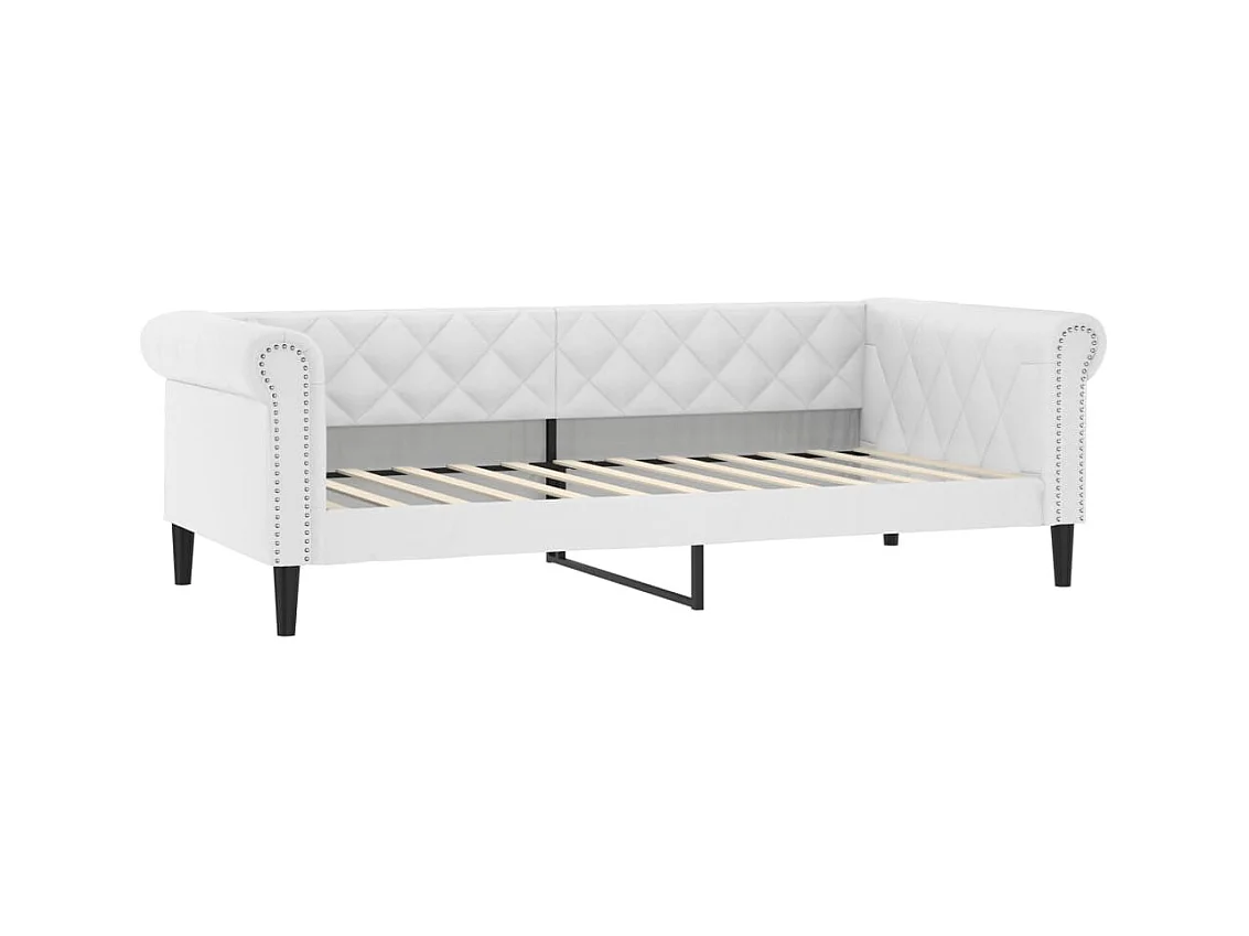 Dagbed met onderschuifbed zonder matras wit 90x200 cm