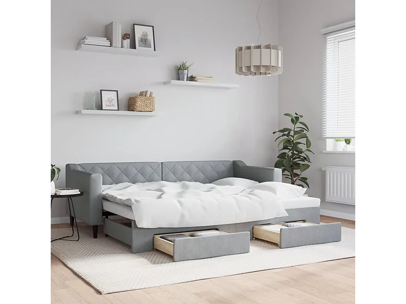 Dagbed met onderschuifbed en lades zonder matras 80x200 cm