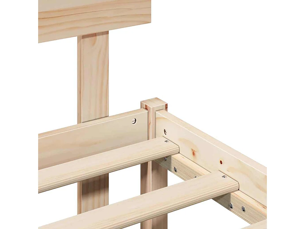 Bruin bedframe 120 x 190 cm massief grenenhout