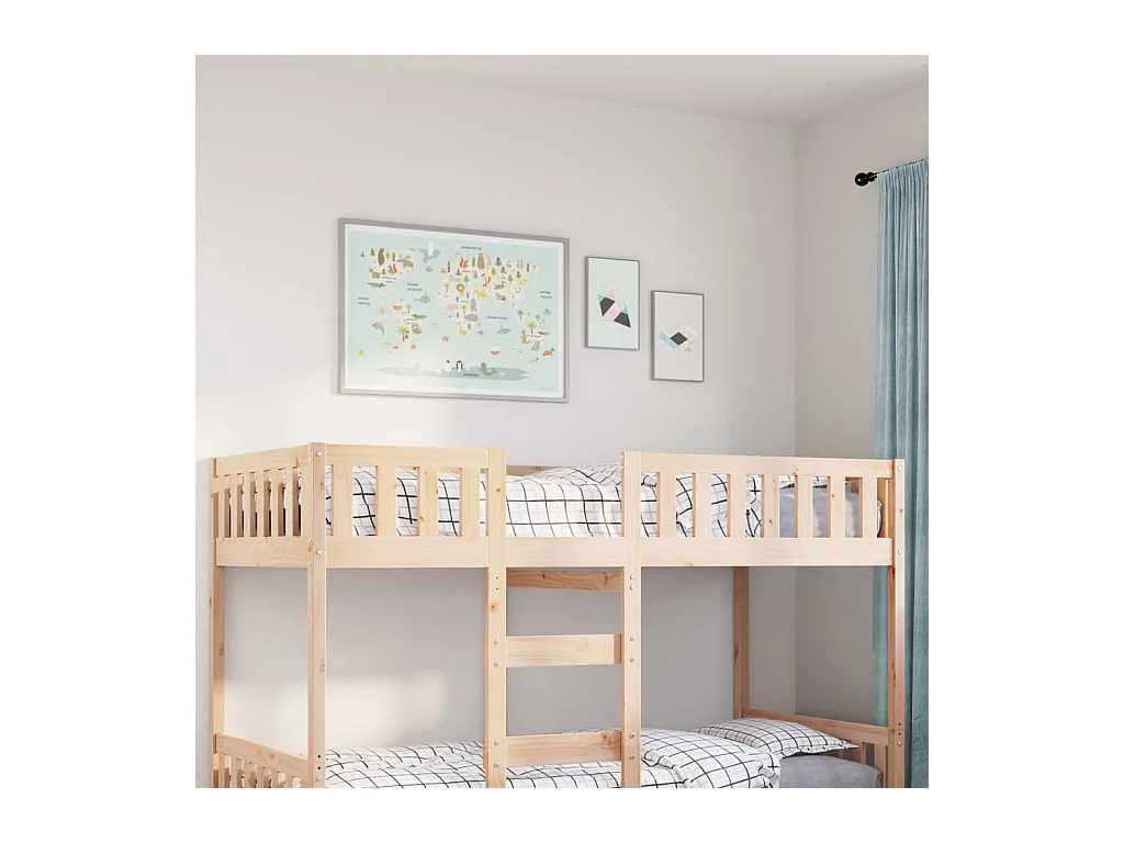 Letto per bambini senza materasso 90x190 cm in legno massello di pino