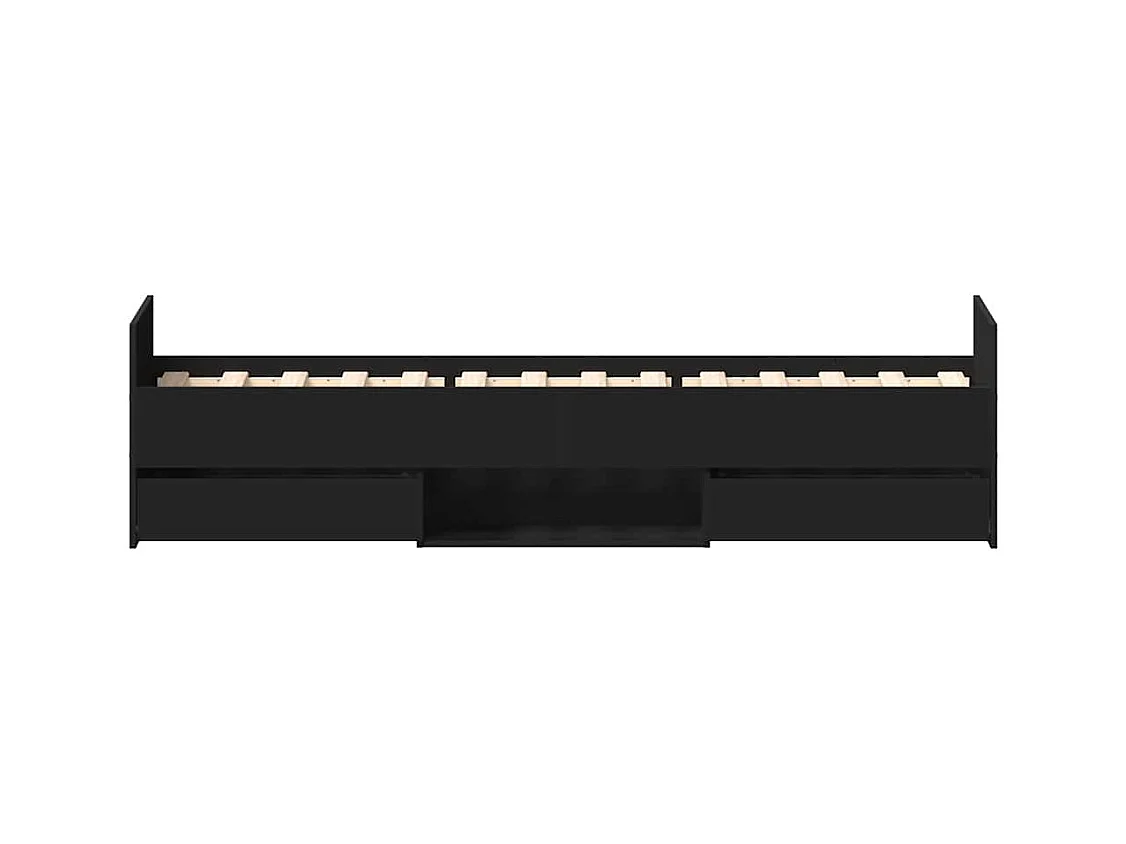 Cadre de lit sans matelas noir 100x200 cm