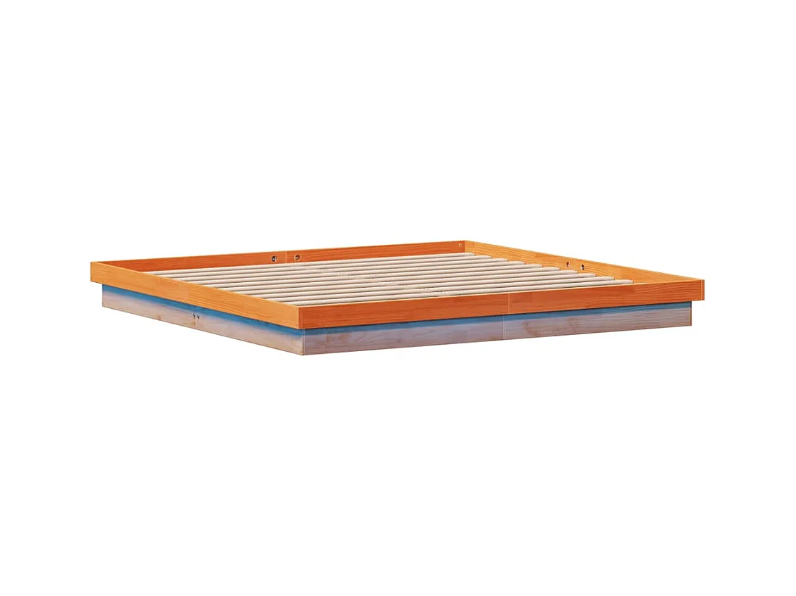 Cadre de lit à LED sans matelas 200x200 cm bois massif
