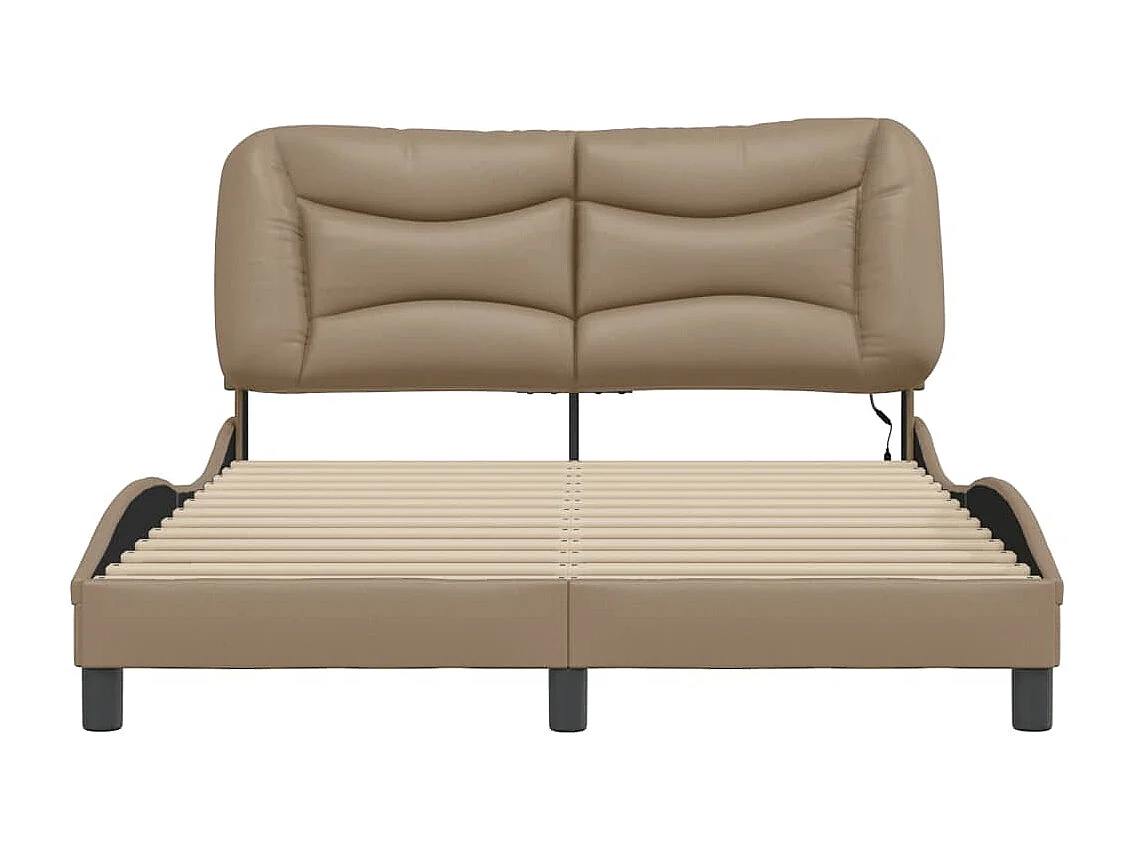 Struttura letto con LED senza materasso cappuccino 140x200 cm