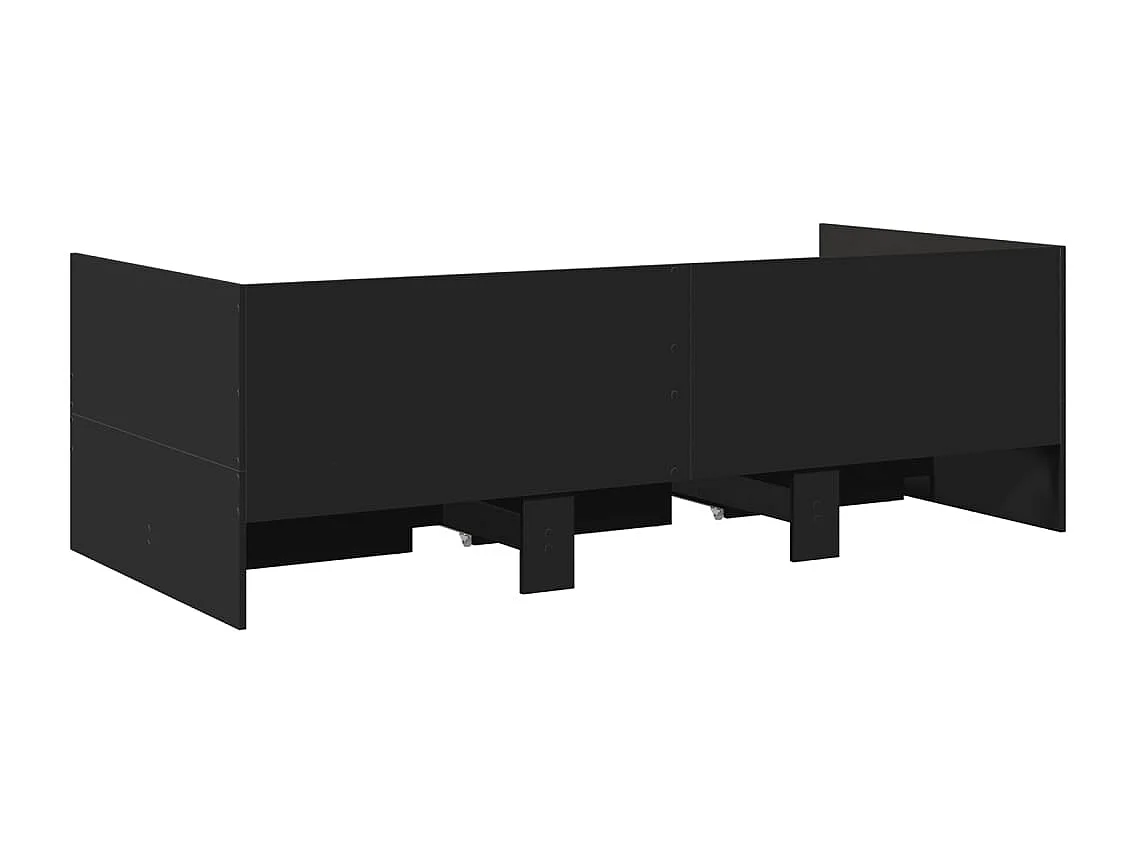Dagbed met lades zonder matras zwart 75x190 cm