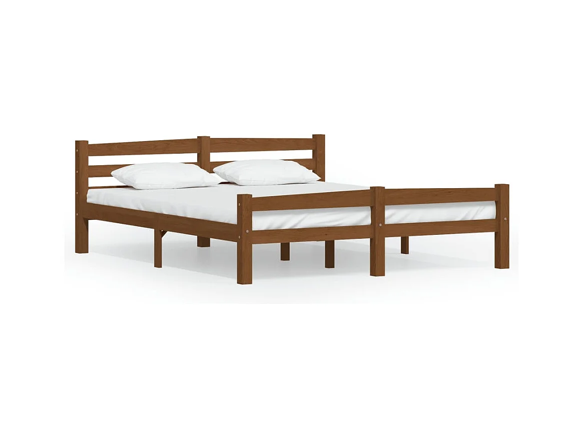 Struttura letto senza materasso in pino massello marrone miele 160x200 cm