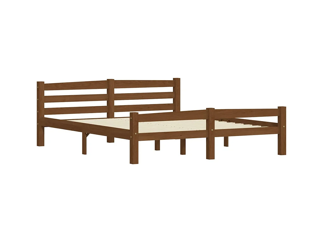 Struttura letto senza materasso in pino massello marrone miele 160x200 cm