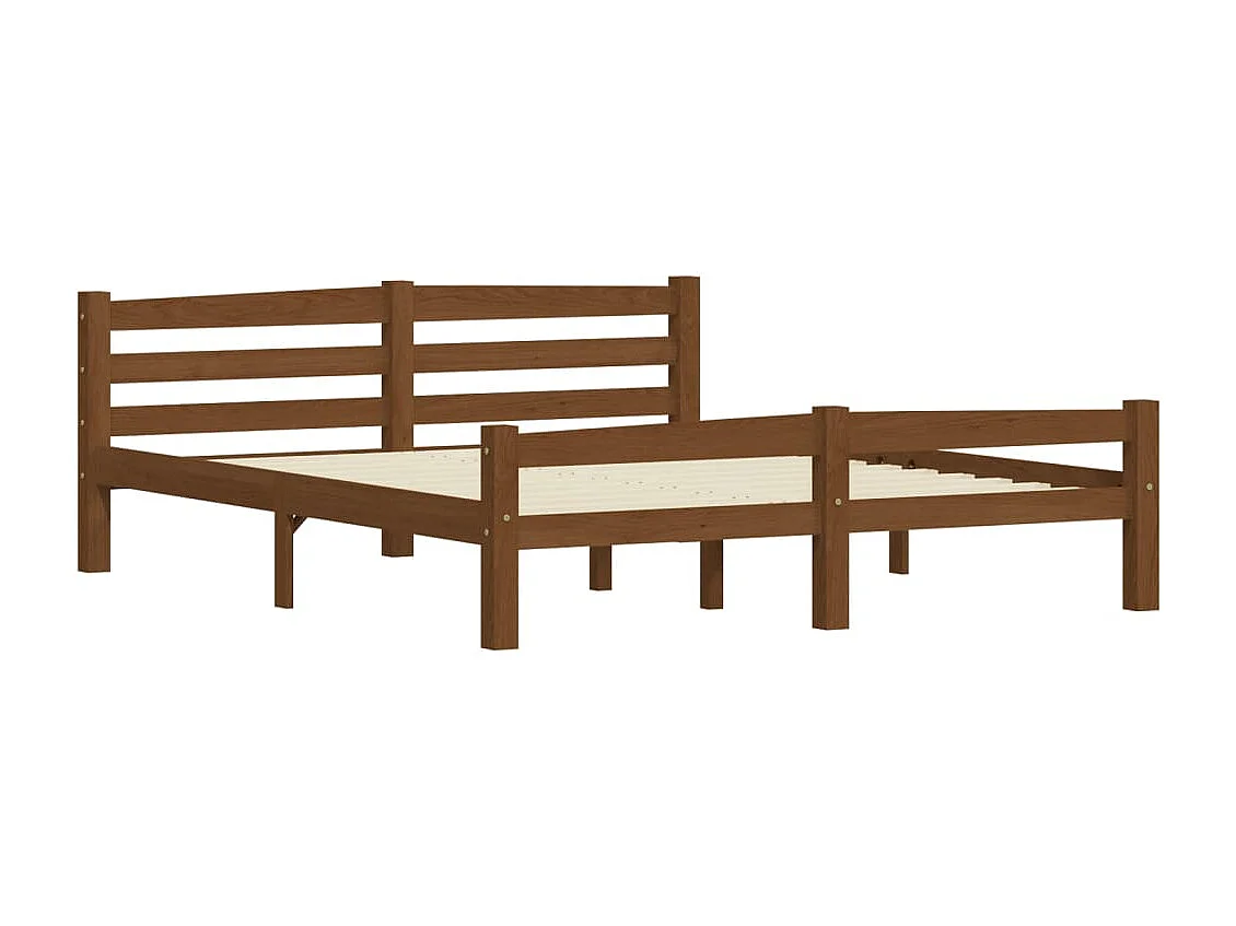 Bedframe zonder matras bruin honing grenen massief 160x200 cm