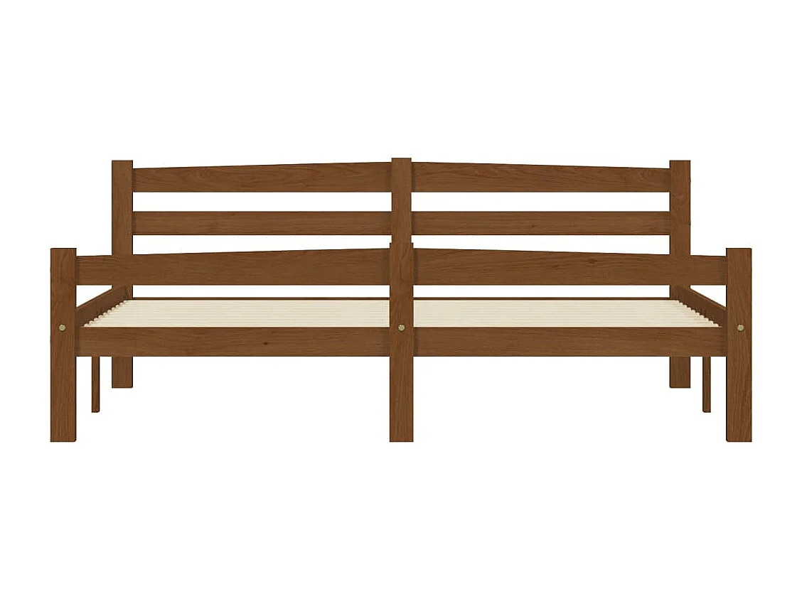 Bedframe zonder matras bruin honing grenen massief 160x200 cm