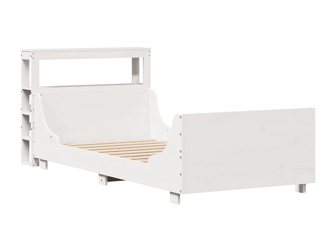 Cadre de lit sans matelas blanc 90x200 cm bois de pin massif