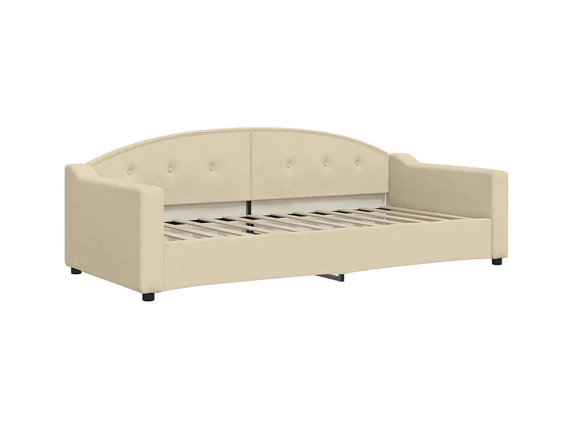 Divano letto senza materasso in tessuto crema 90x200 cm