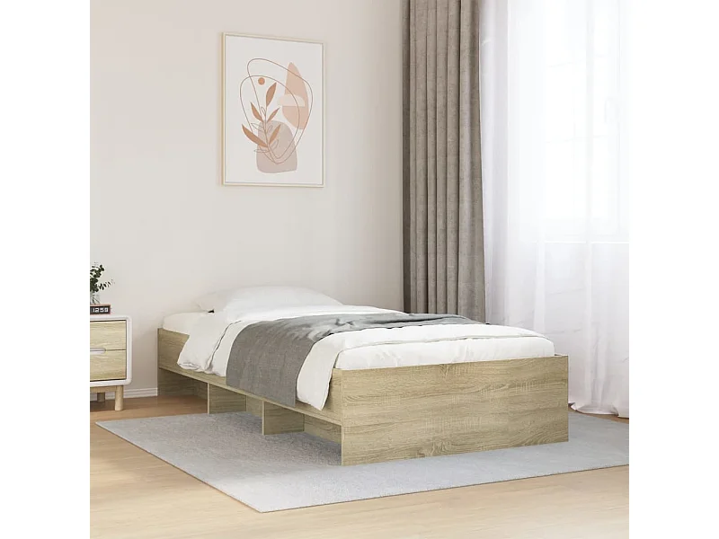 Struttura letto senza materasso in rovere Sonoma 100x200 cm