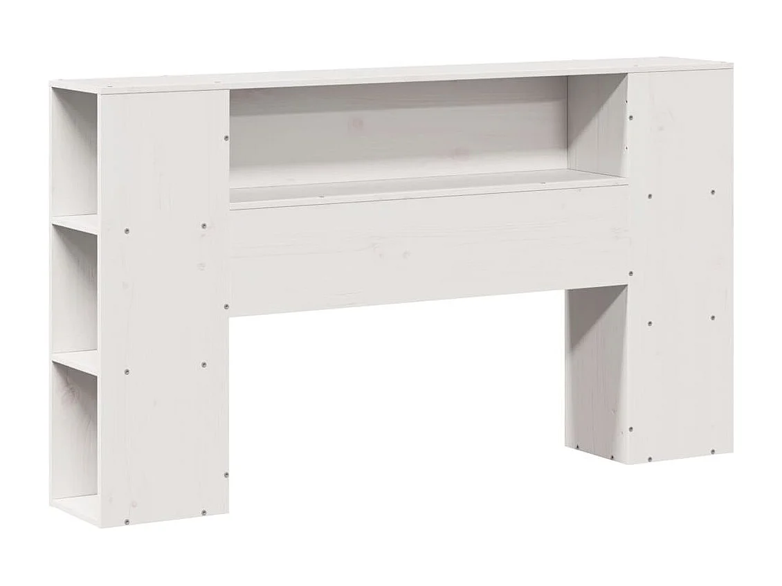 Letto libreria bianco senza materasso 135x190 cm in legno massello di pino