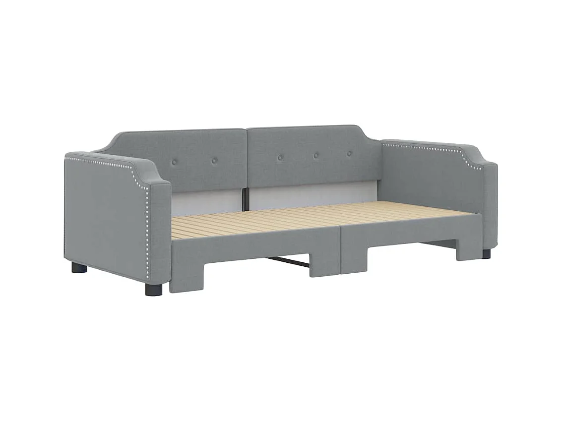 Tagesbett mit Ausziehbett ohne Matratze hellgrau 100x200 cm