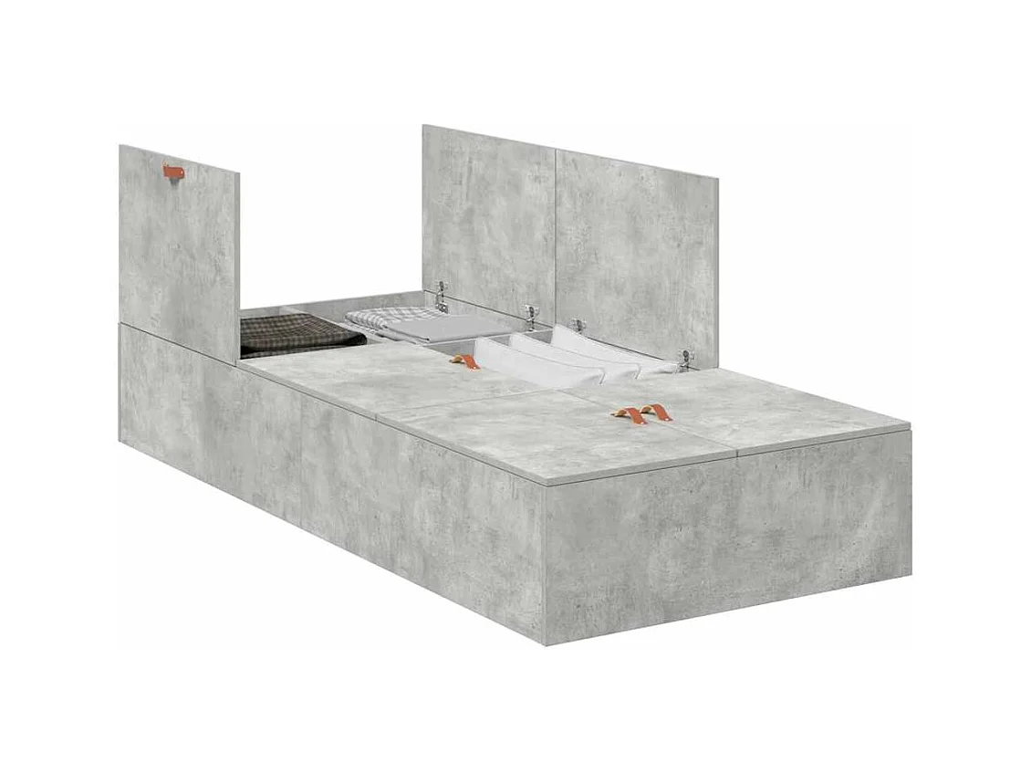 Struttura letto grigio cemento 90 x 200 cm in legno ingegnerizzato