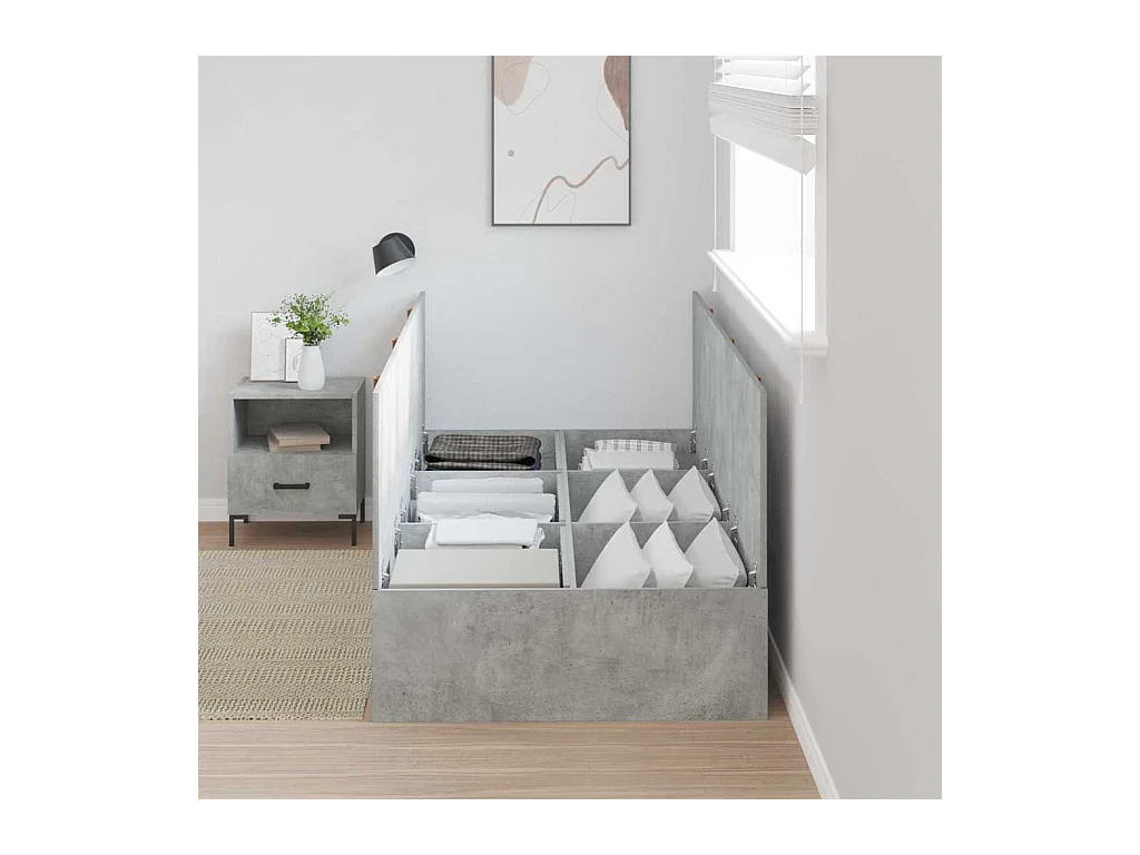 Struttura letto grigio cemento 90 x 200 cm in legno ingegnerizzato