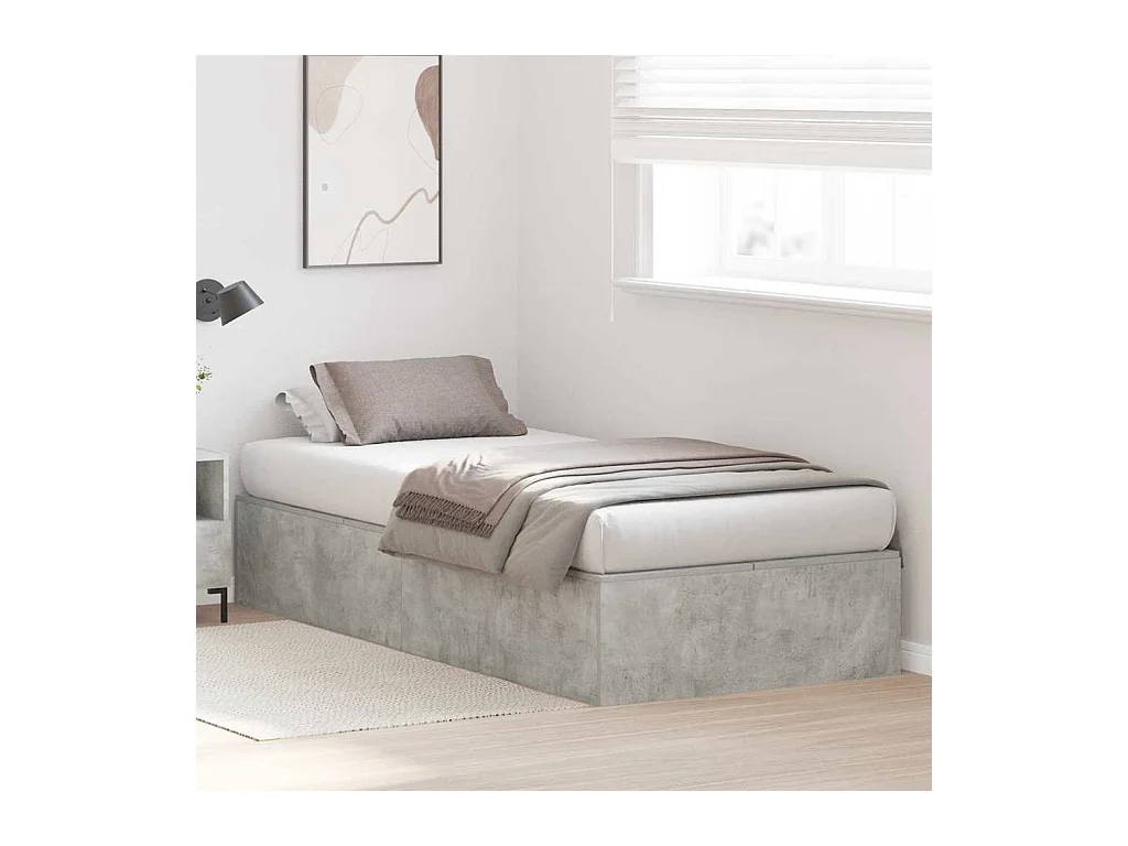 Struttura letto grigio cemento 90 x 200 cm in legno ingegnerizzato
