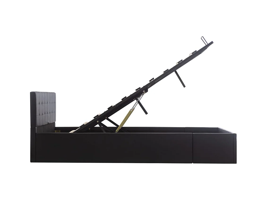 Cadre de lit avec rangement hydraulique 140x200 cm similicuir