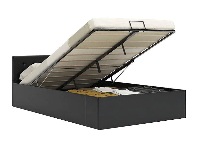 Cadre de lit avec rangement hydraulique 140x200 cm similicuir