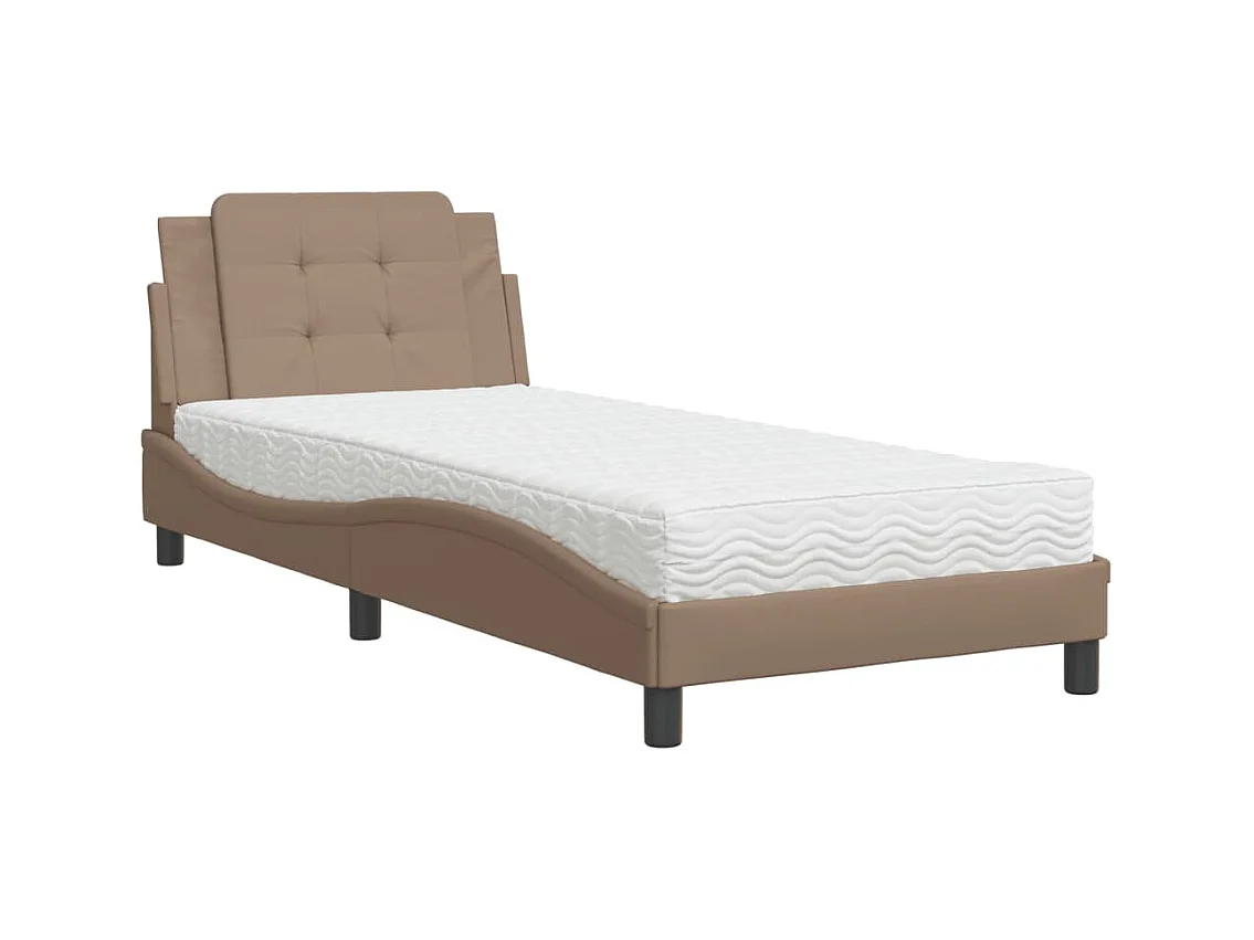 Letto con materasso cappuccino 100x200 cm similpelle