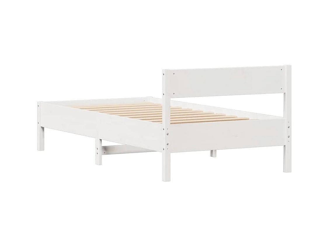 Bedframe zonder matras wit 100x200 cm massief grenenhout