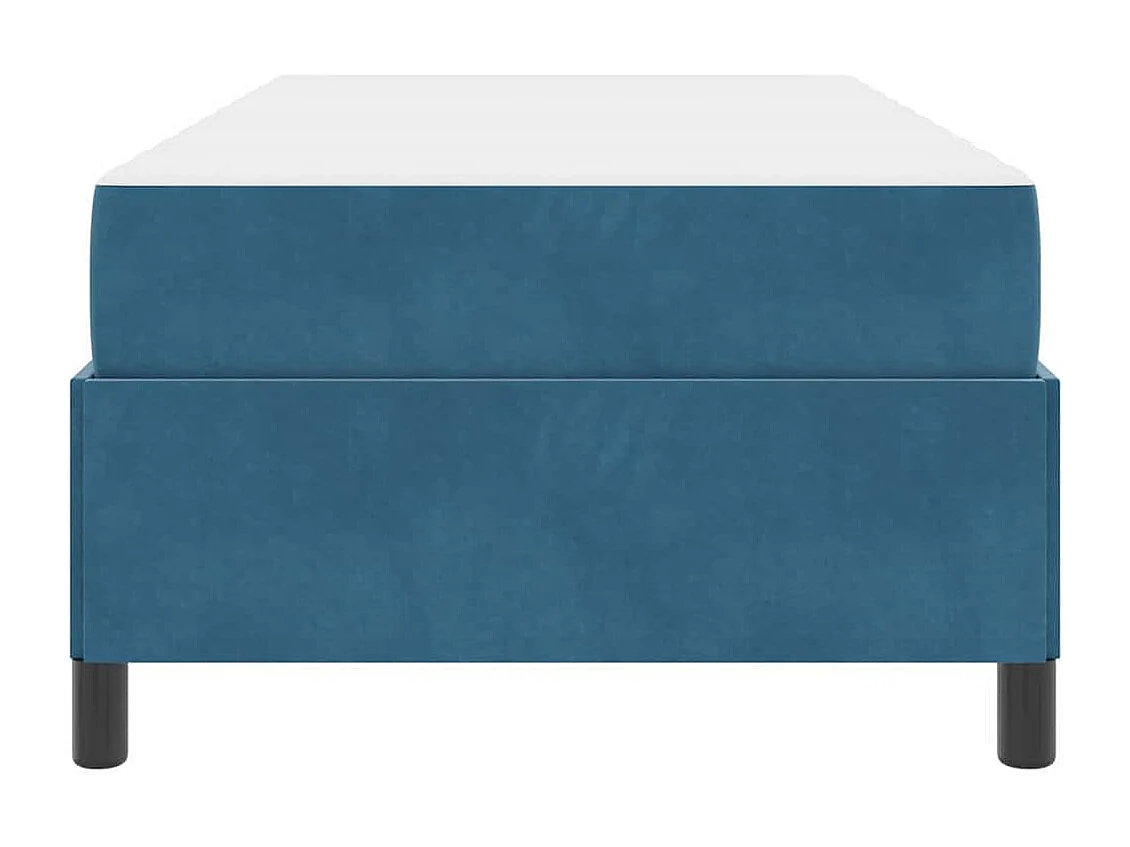 Donkerblauw en wit bedframe 90 x 200 cm fluweel