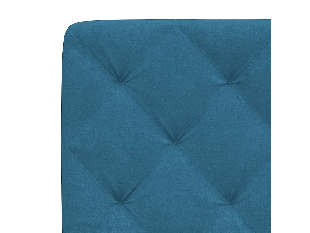 Letto con materasso in velluto blu 100x200 cm