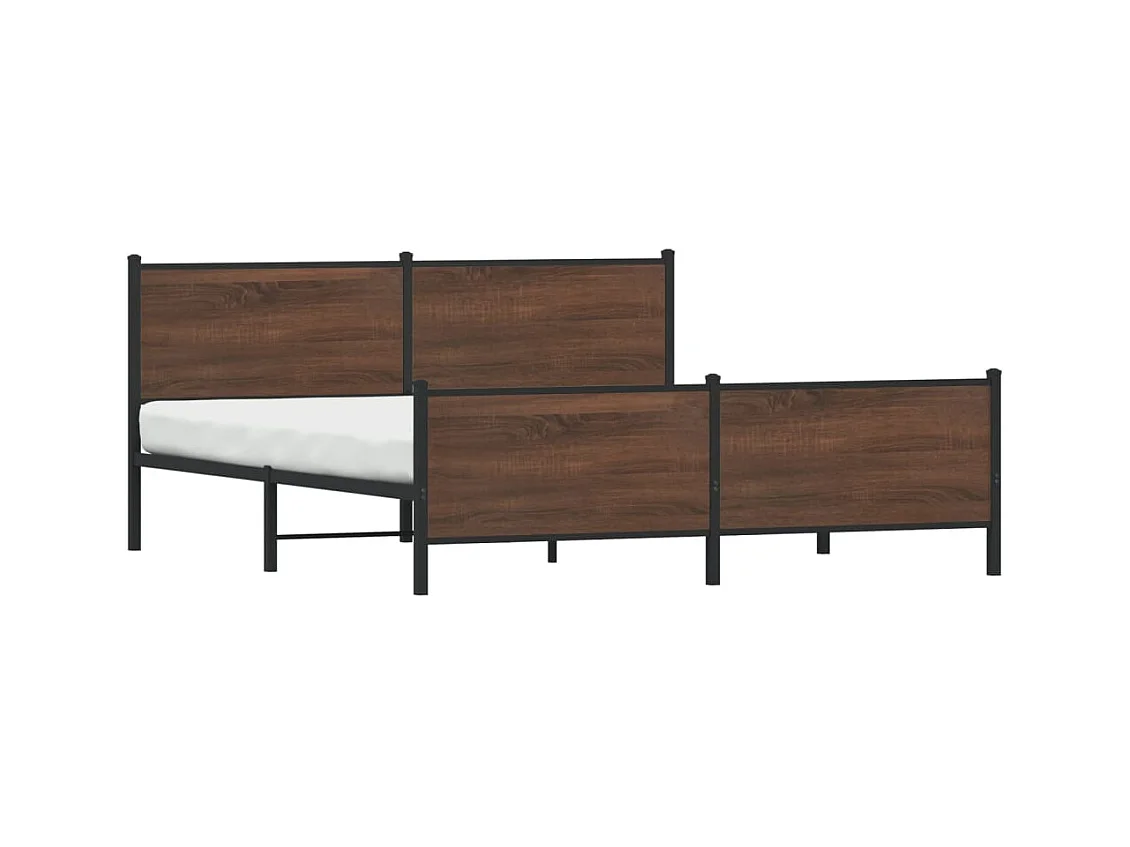 Metalen bedframe zonder matras bruin eiken 180x200 cm