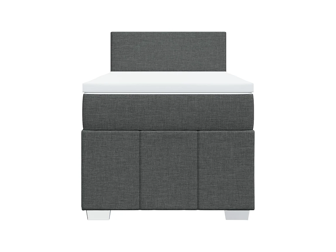 Lattenbodem en matras Donkergrijs 90x190 cm Stof