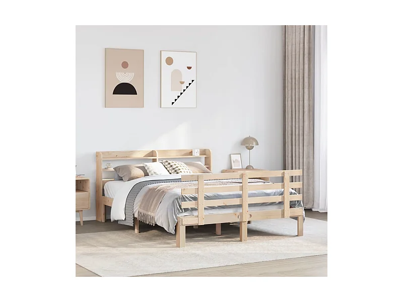 Cadre de lit avec tête de lit sans matelas 140x190 cm