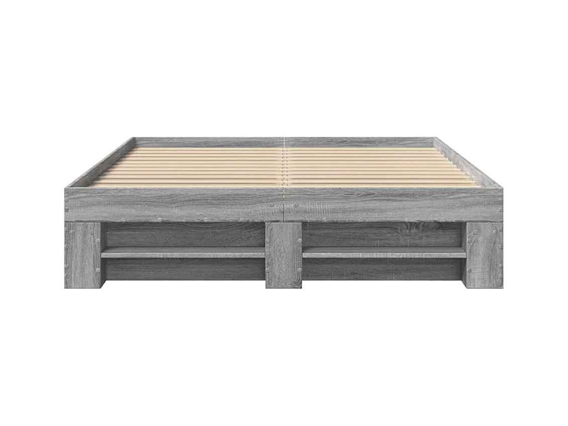 Estructura de cama sin colchón sonoma gris 120x200cm madera de ingeniería