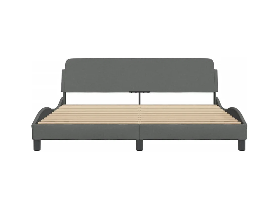 Struttura letto senza materasso tessuto grigio scuro 180x200 cm