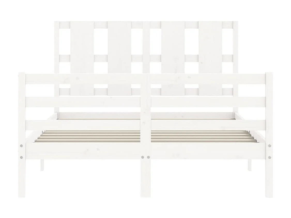 Struttura letto in legno massello bianco senza materasso