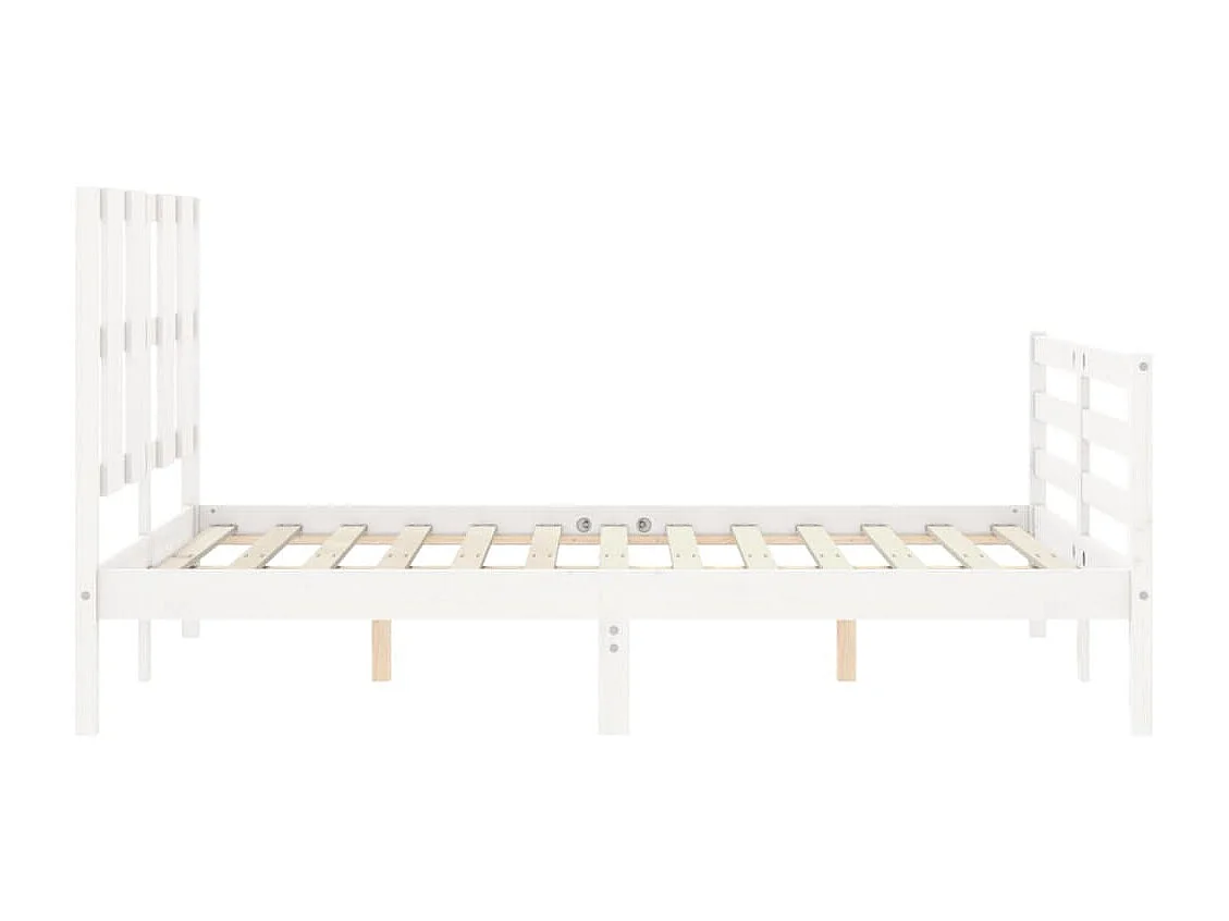 Cadre de lit sans matelas blanc bois massif
