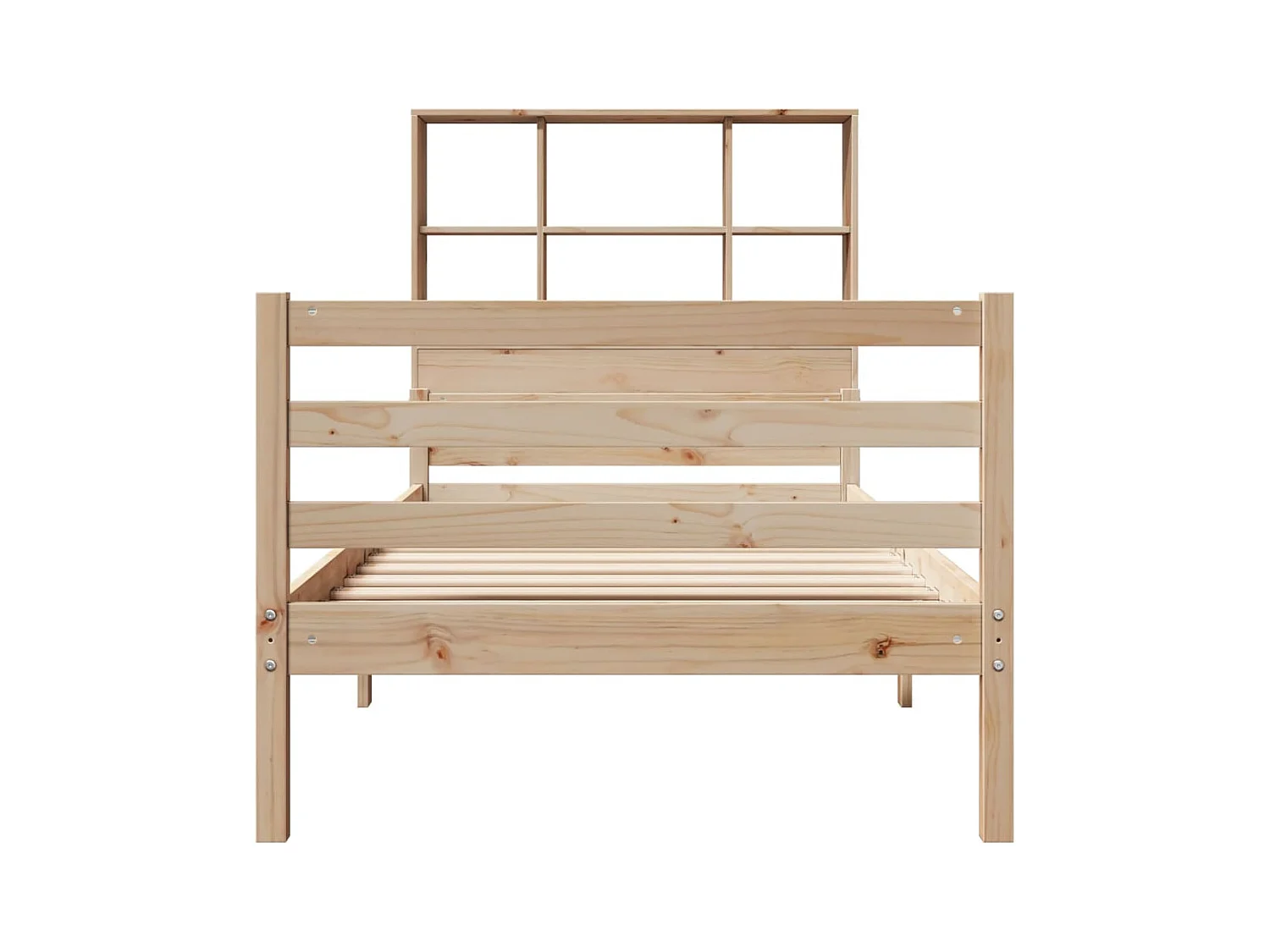 Lit bibliothèque sans matelas 90x200 cm bois de pin massif