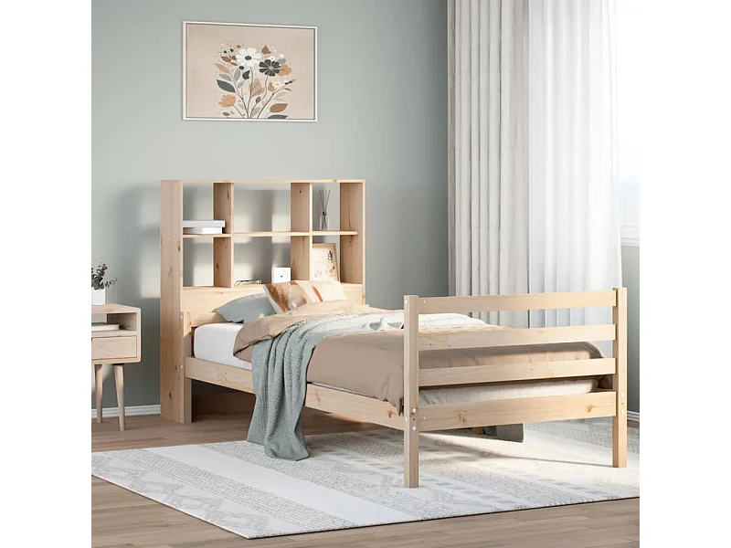 Boekenkastbed zonder matras 90x200 cm massief grenenhout