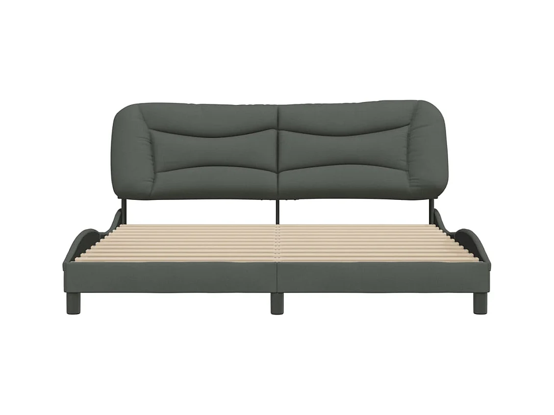 Struttura letto senza materasso tessuto grigio scuro 180x200 cm